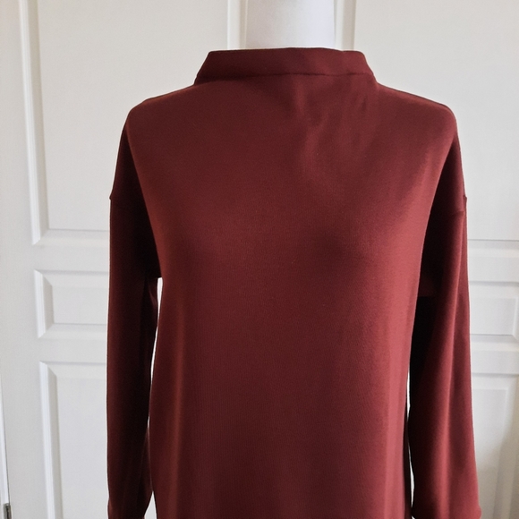 Uniqlo Rust Fleece Long Dress Size Small - Picture 3 of 8